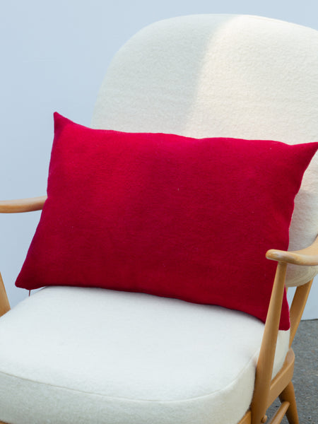 Wool & Satin Cushion - Pink