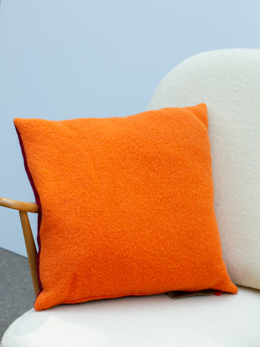 Large Cushion - Hand-dyed Vintage Wool - Pink/Orange