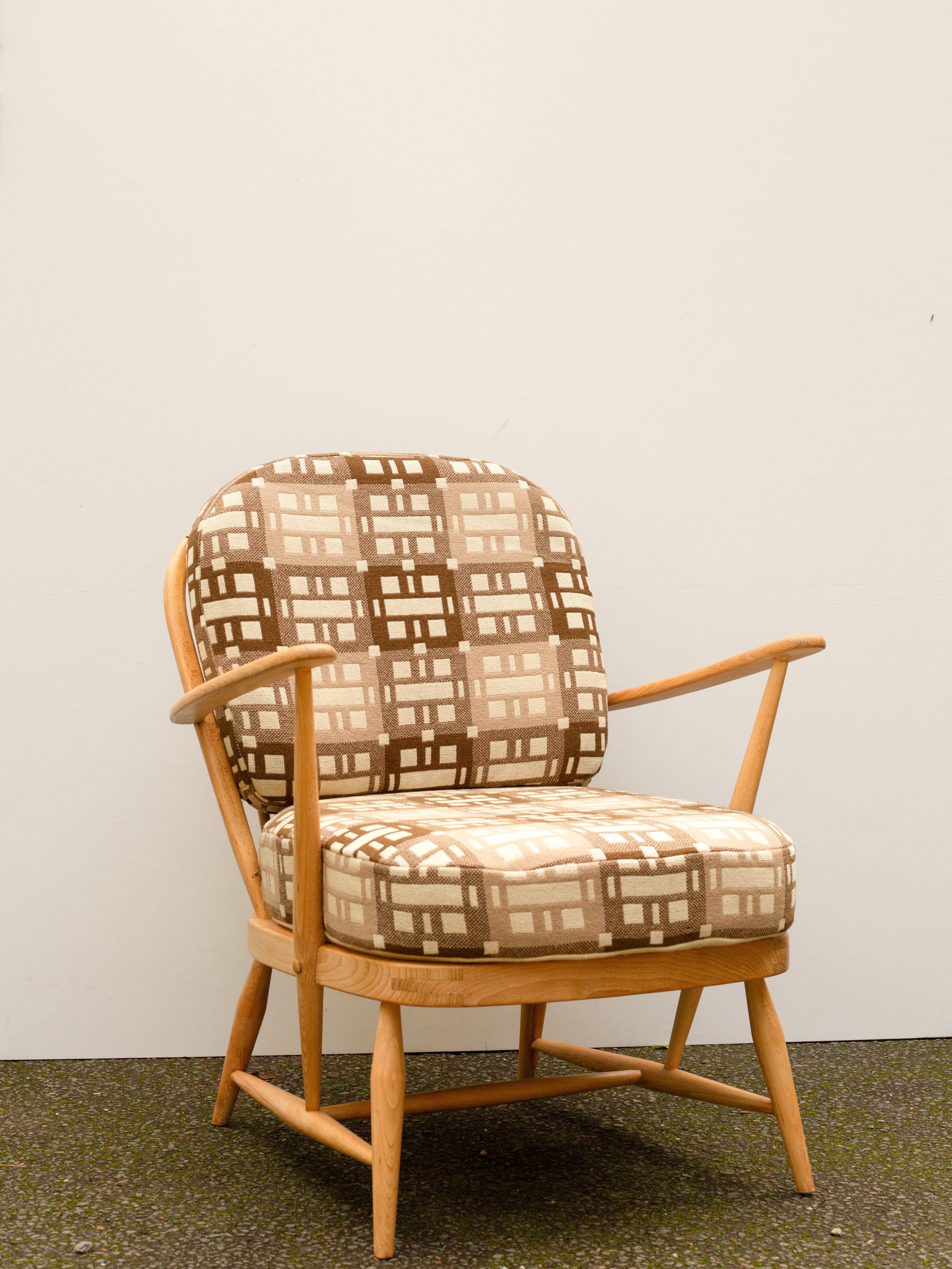 Ercol 334 Easy Armchair Fully Restored Welsh Tapestry Wool Covers THE FIELDS
