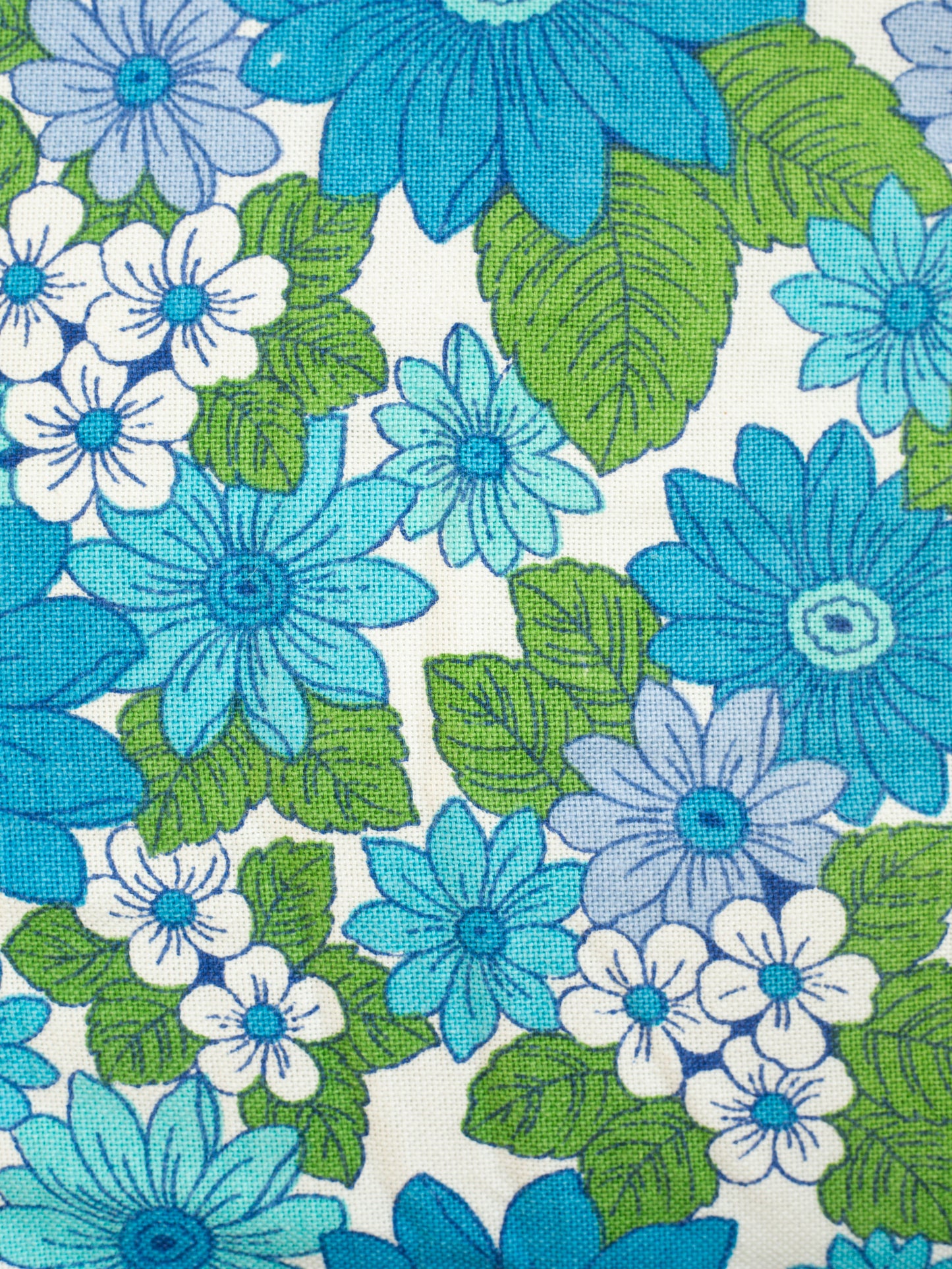 Floral Cushion - 70's Flowers - Blue