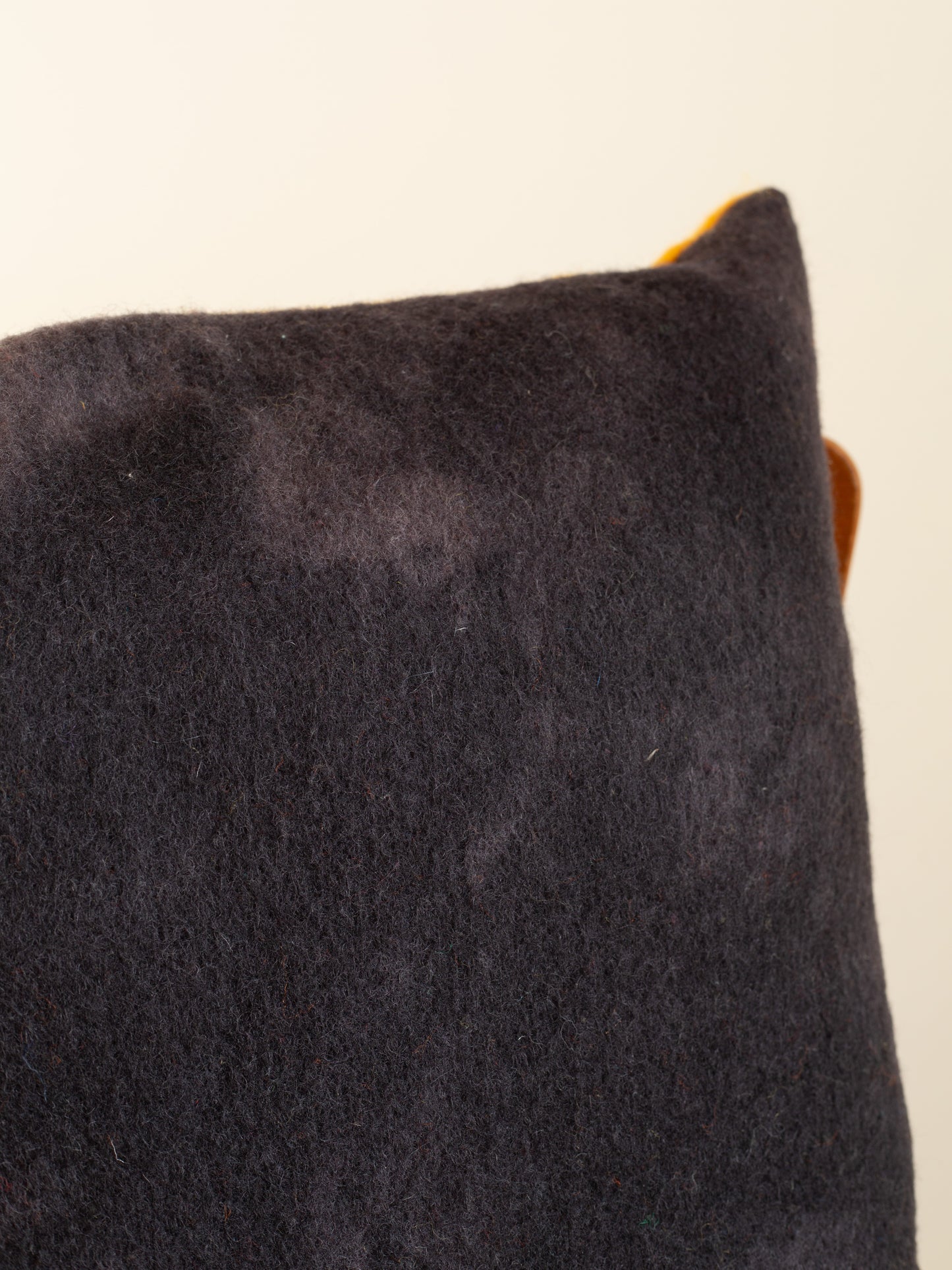 Wool Cushion - Hand-dyed Vintage Wool - Grey/Golden Yellow