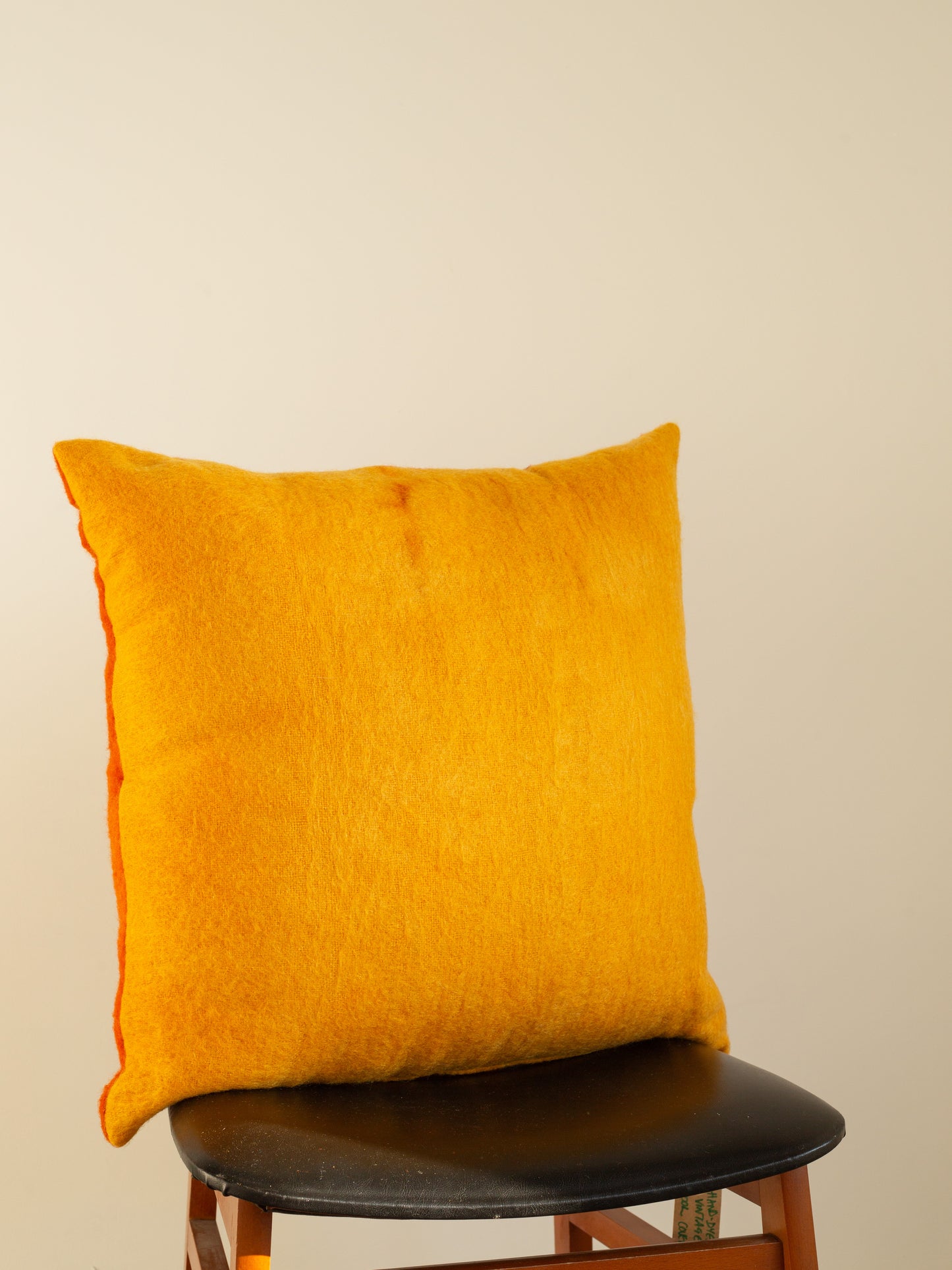 Wool Cushion - Hand-dyed Vintage Wool - Rust/Golden Yellow