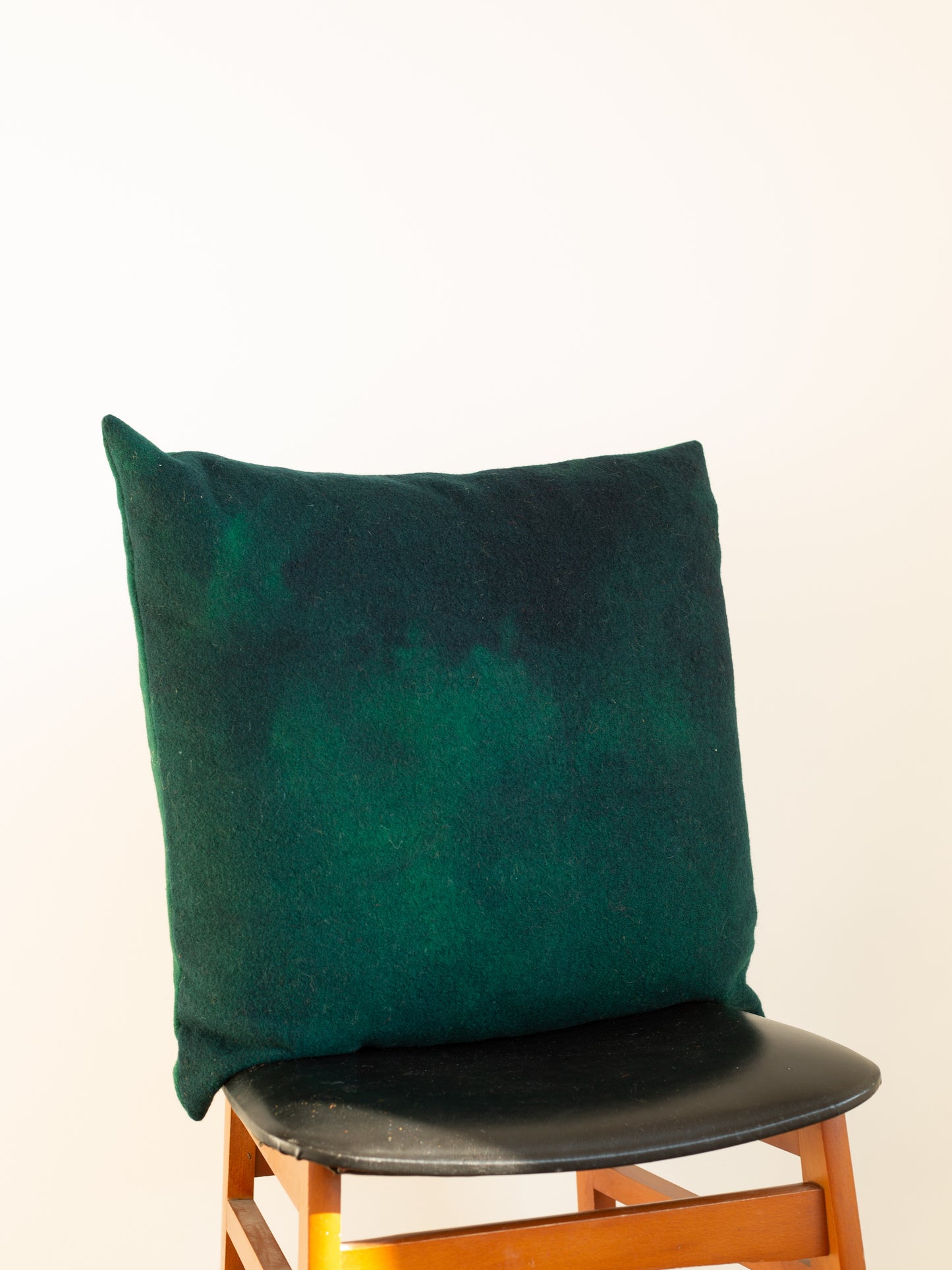 Wool Cushion - Hand-dyed Vintage Wool - Greens