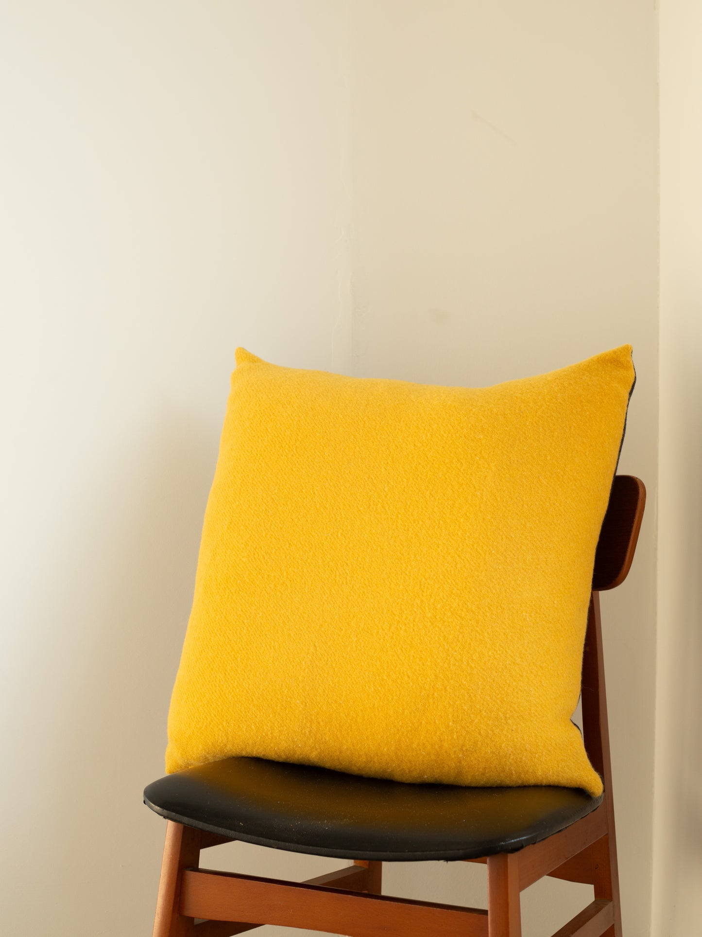 Wool Cushion - Hand-dyed Vintage Wool - Grey/Mustard Yellow