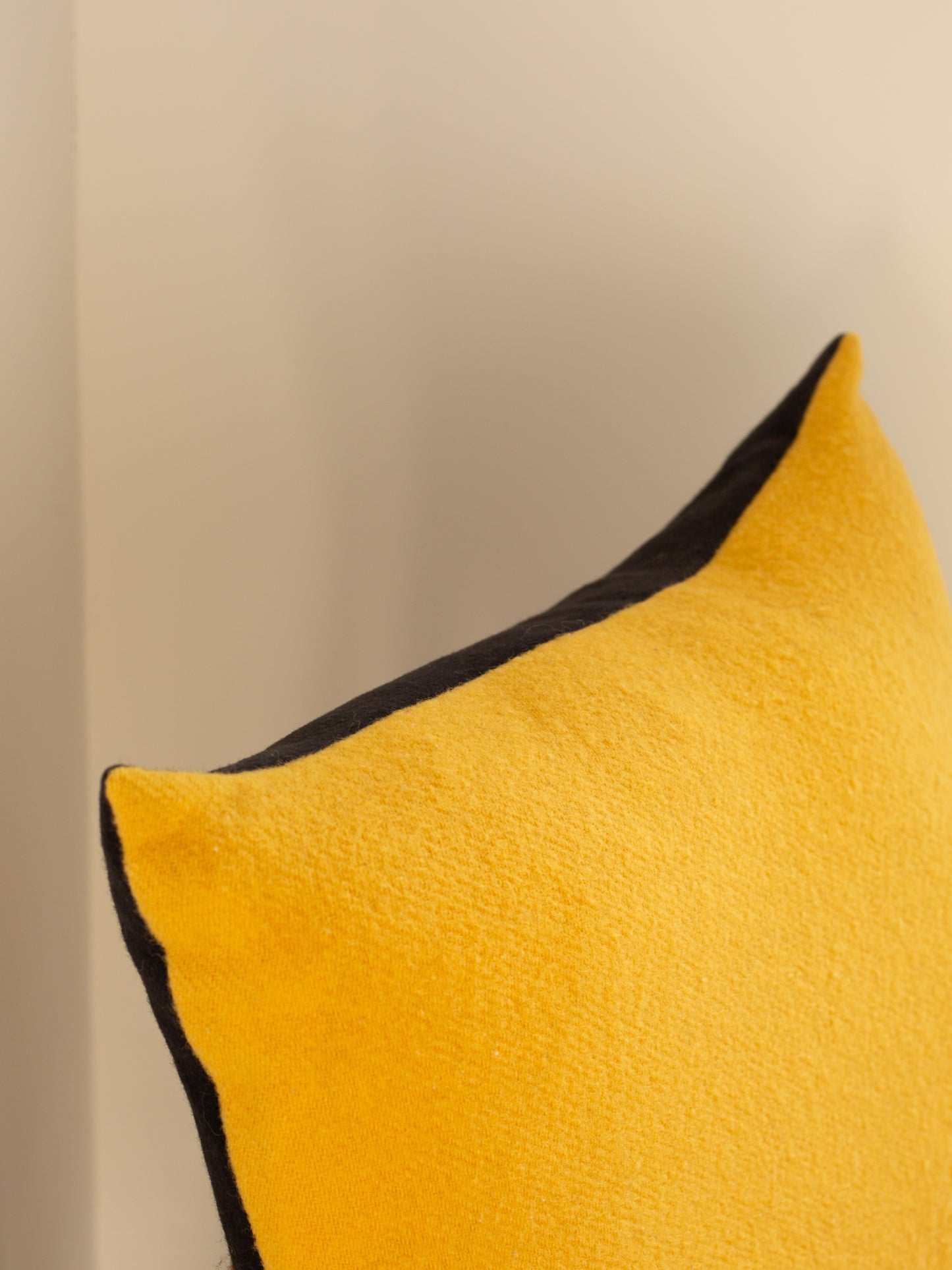 Wool Cushion - Hand-dyed Vintage Wool - Grey/Mustard Yellow