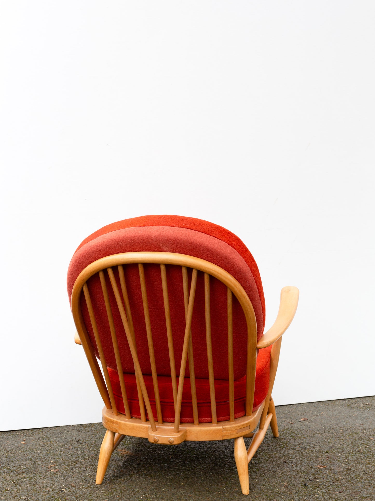 Ercol Windsor 203 Armchair & 341 Footstool - Fully Restored - Rust Space Dye