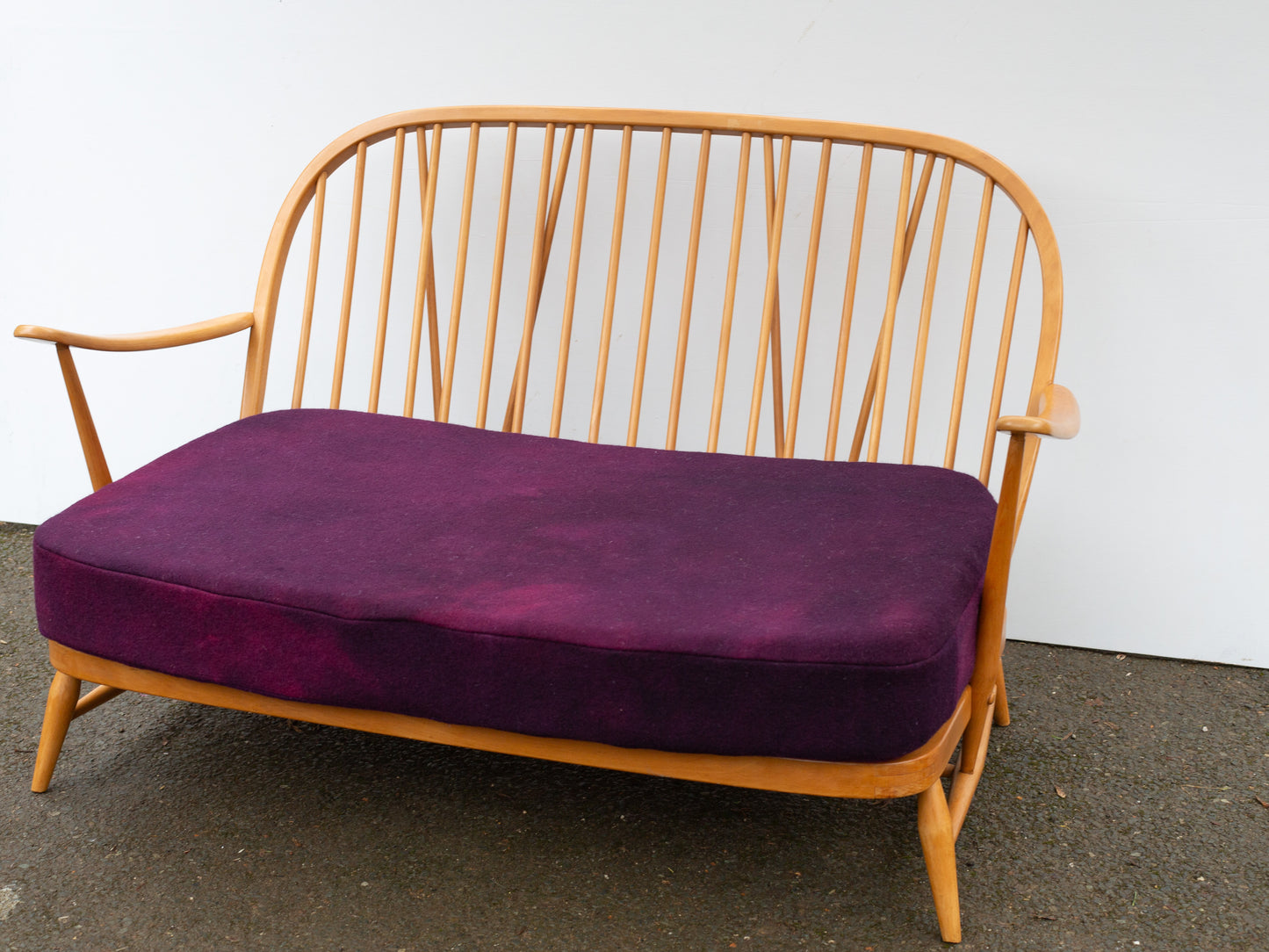 Ercol Windsor 203 Two Seater Sofa - Fully Restored - Aubergine