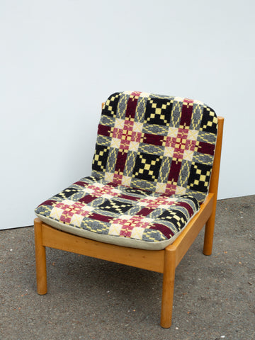 Ercol Blonde 747 Lounge Chair - Welsh Tapestry - Red/Yellow/Cream/Black No.2