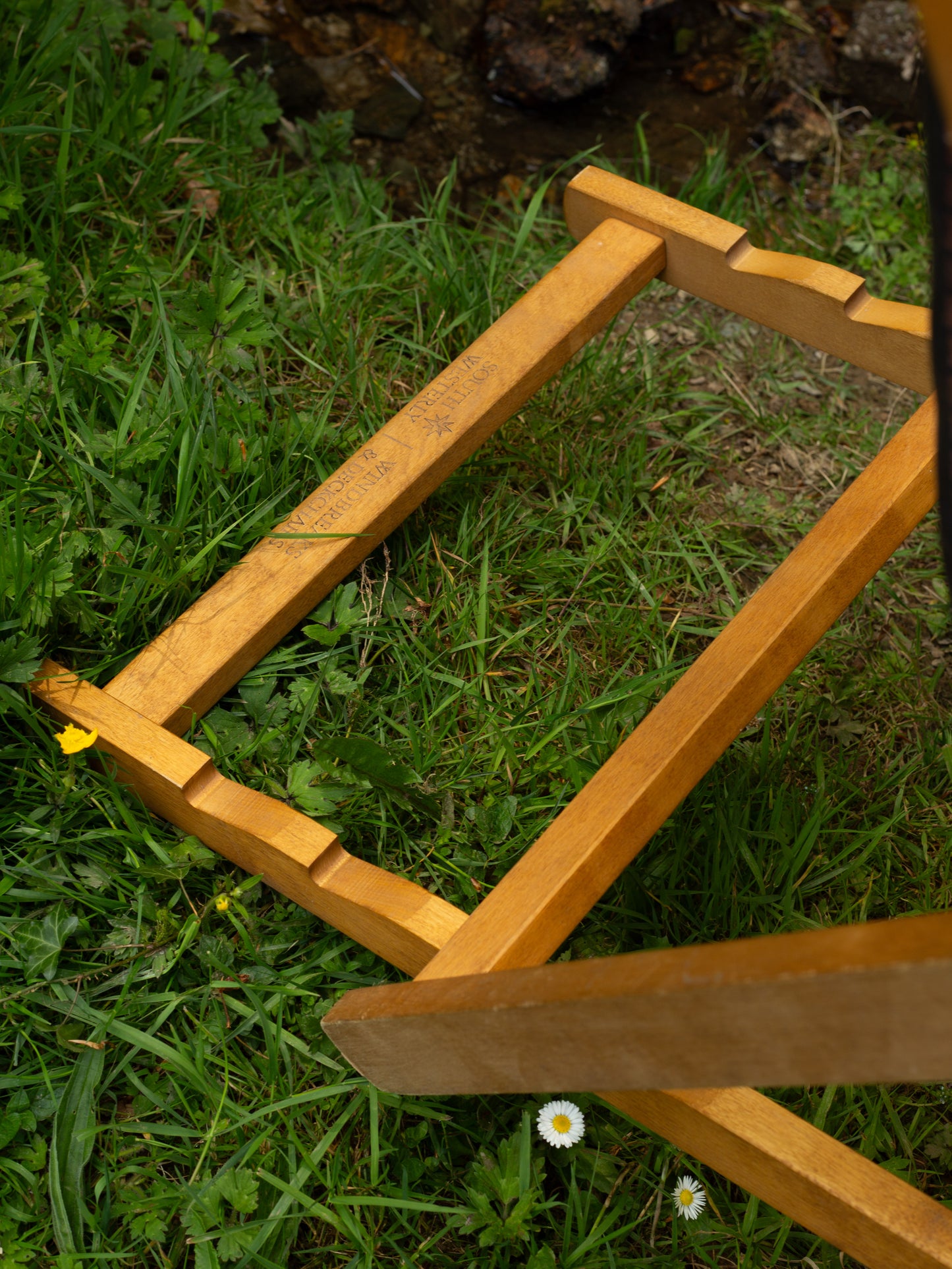 Deckchair - Abstract Barkcloth - Blue & Green