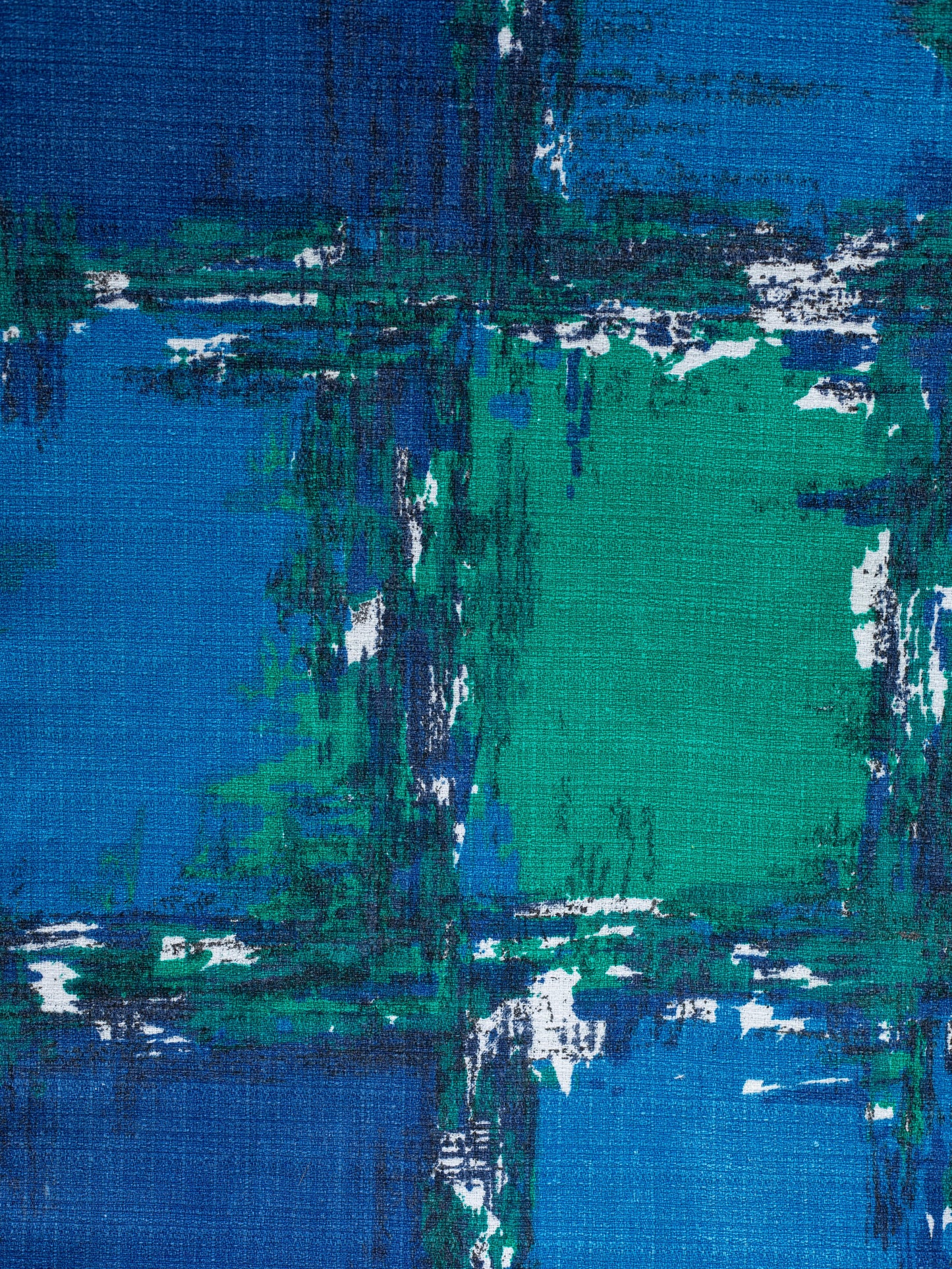 Deckchair - Abstract Barkcloth - Blue & Green