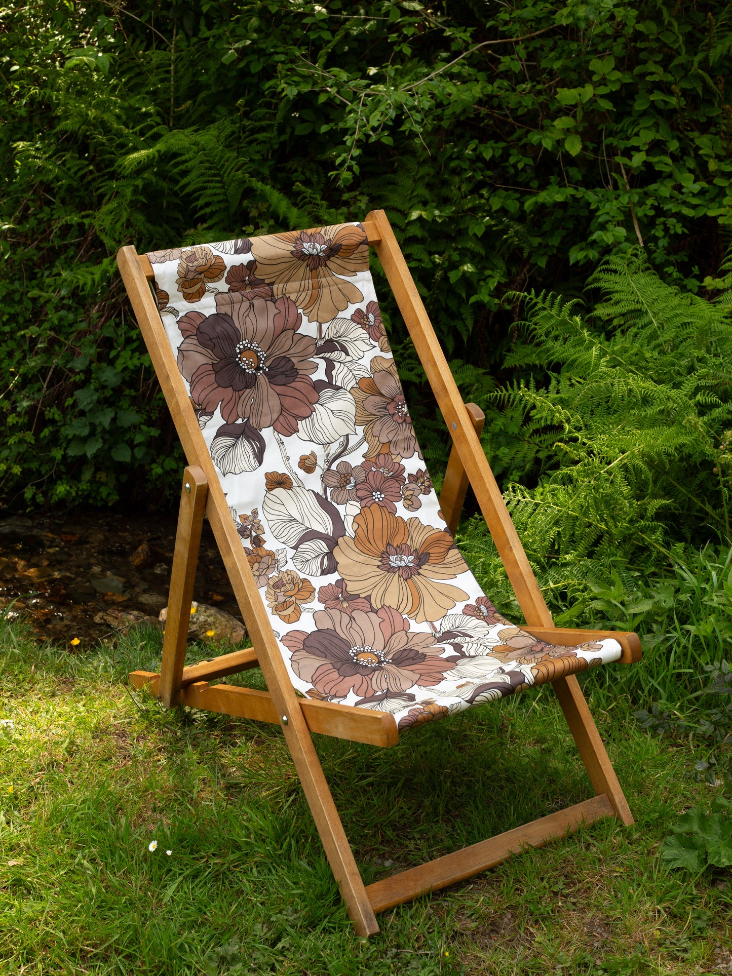 Deckchair - Floral - Browns