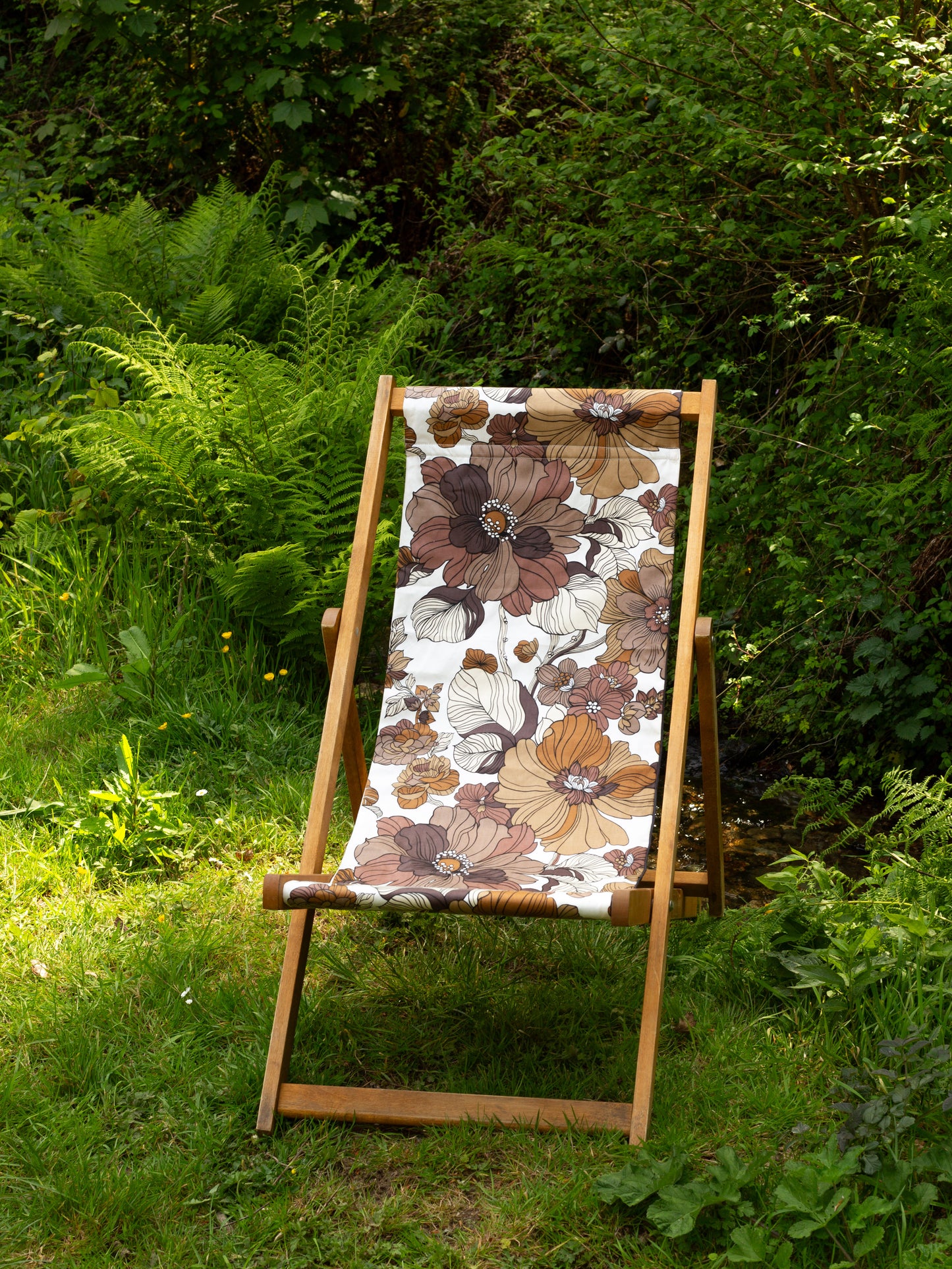 Deckchair - Floral - Browns