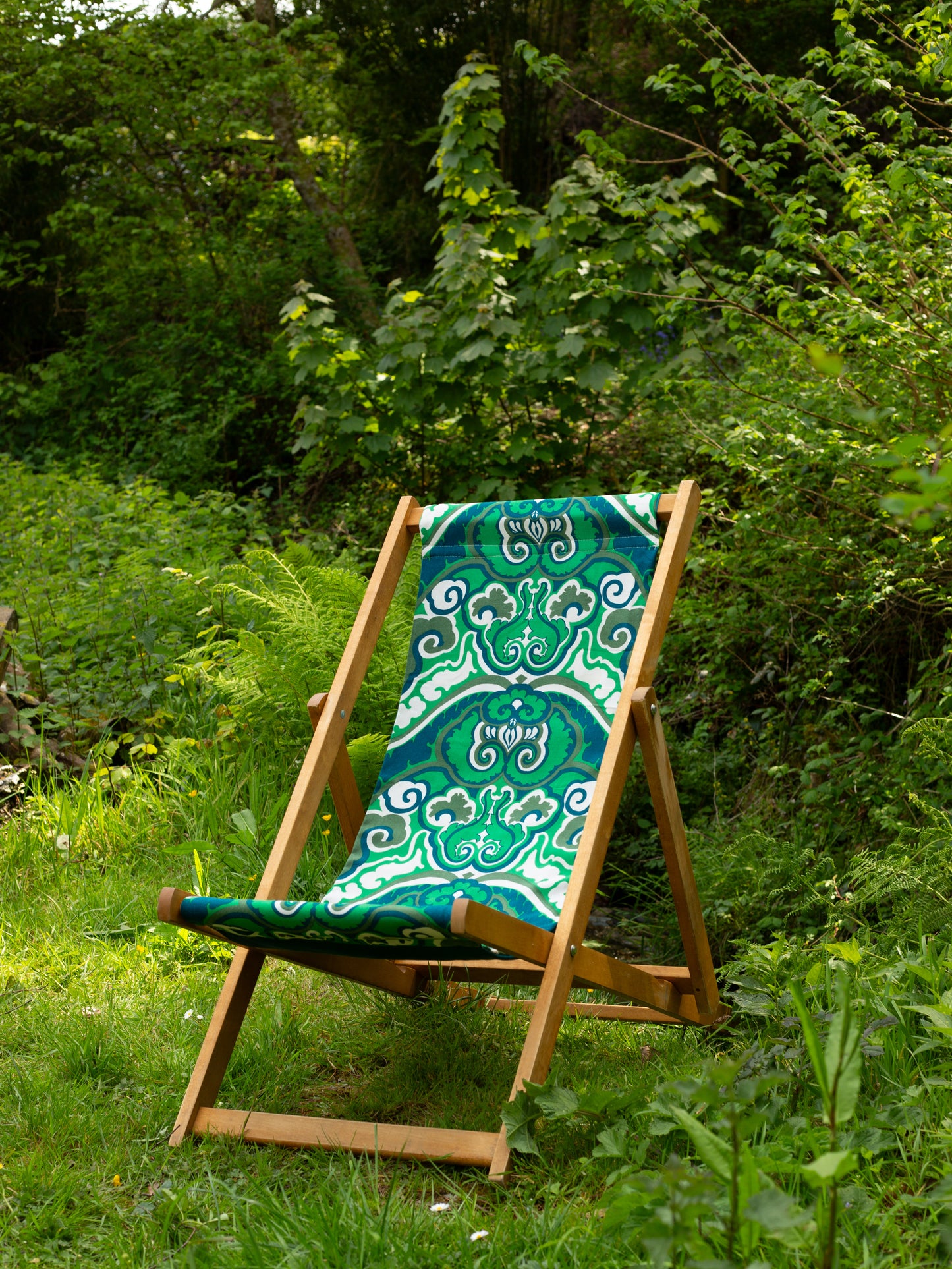 Deckchair - Flowers - Green