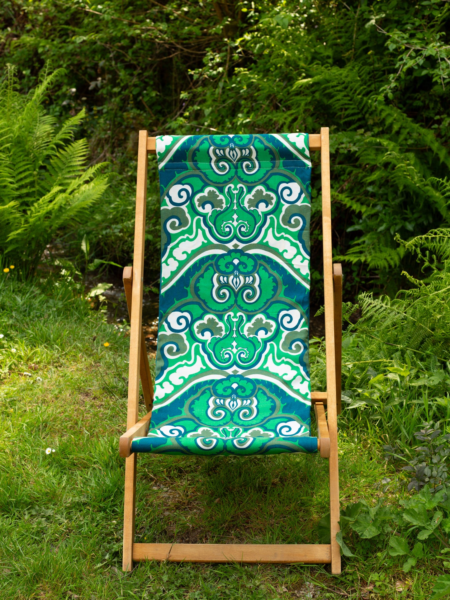 Deckchair - Flowers - Green