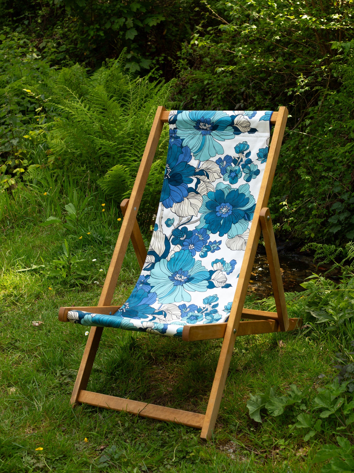 Deckchair - Floral - Blues