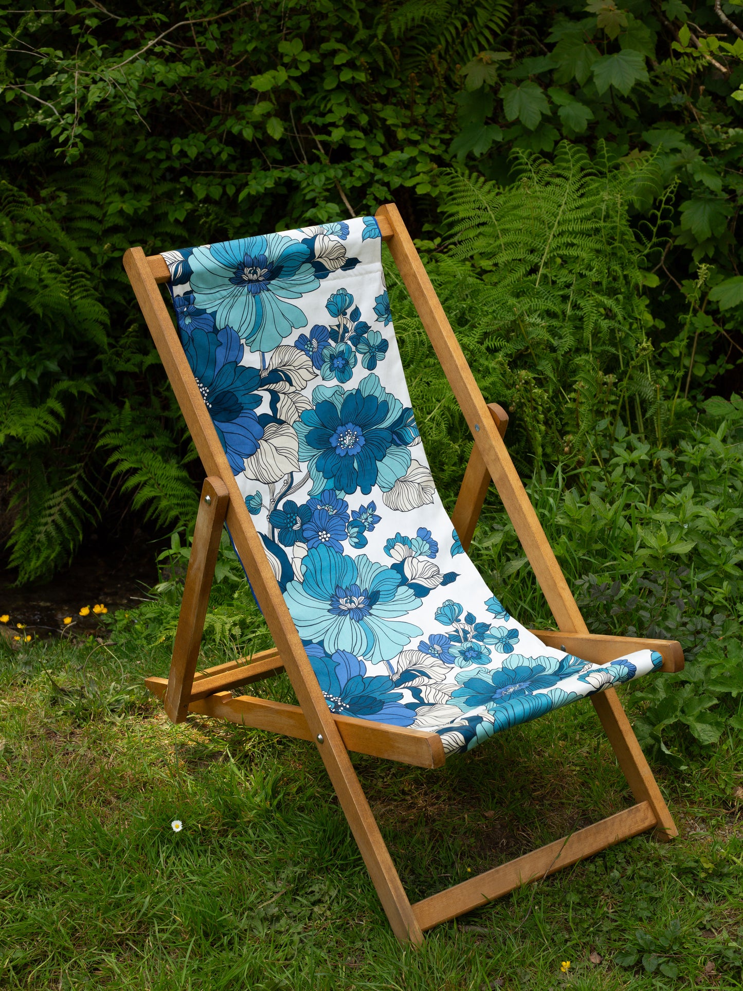 Deckchair - Floral - Blues