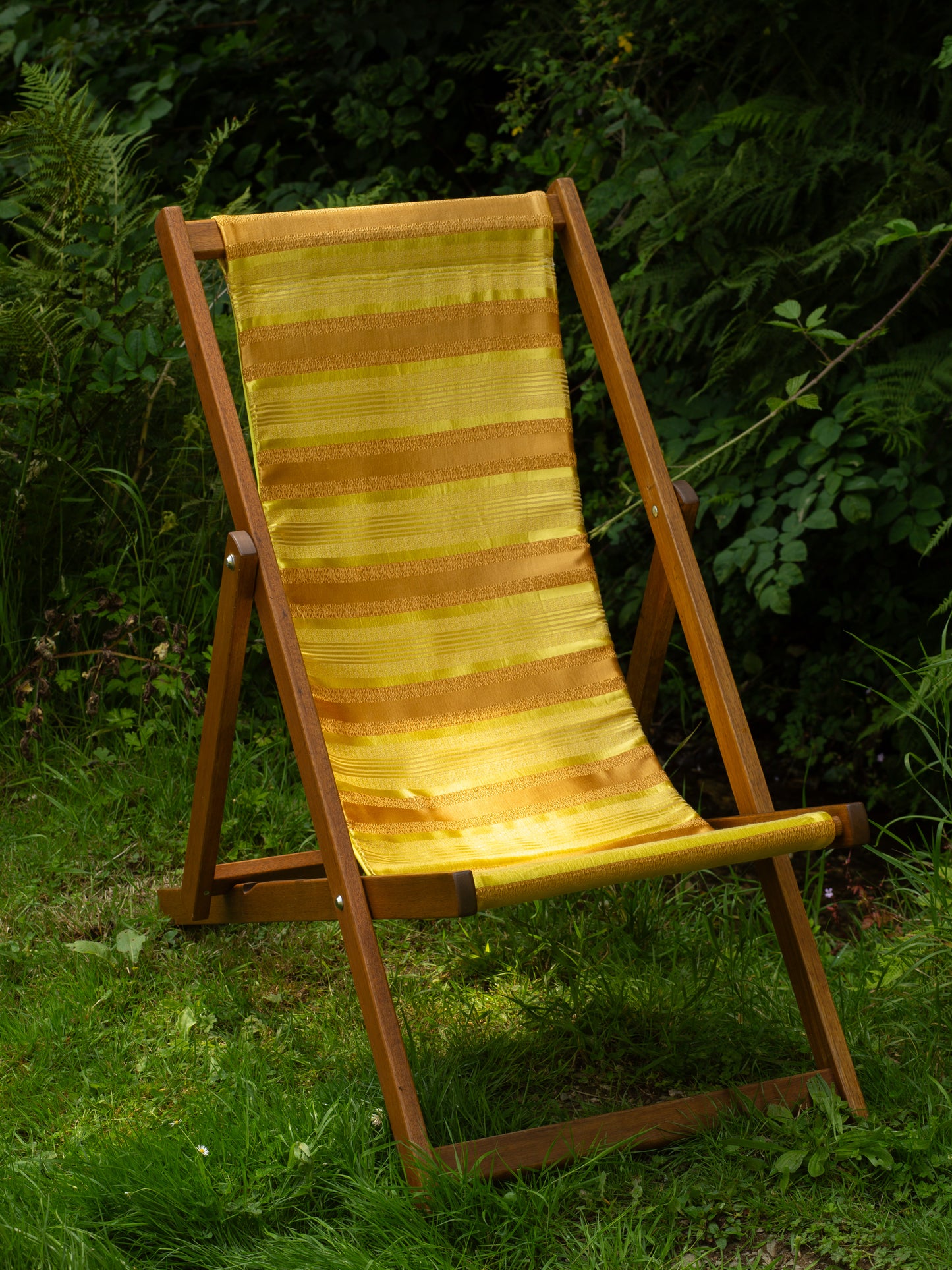 Deckchair - 1950s Satin Stripe - Yellow