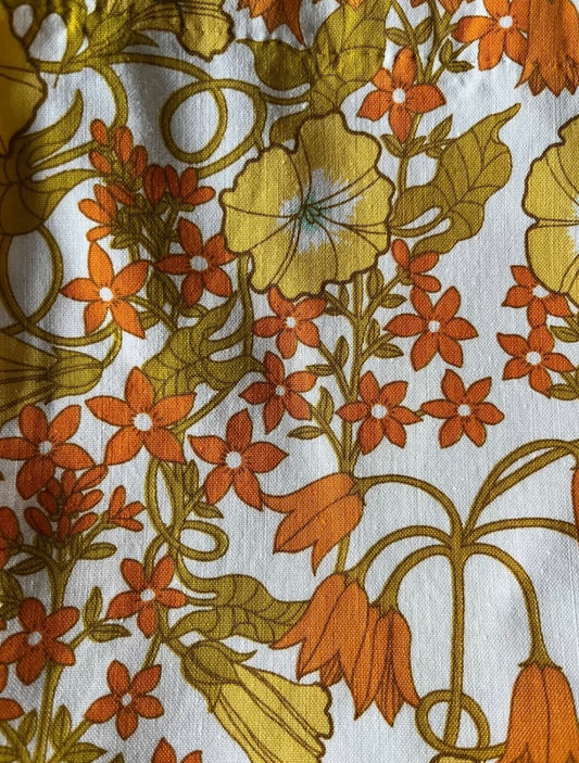 Deckchair - ‘Arden’ Floral Vintage Fabric - Yellow