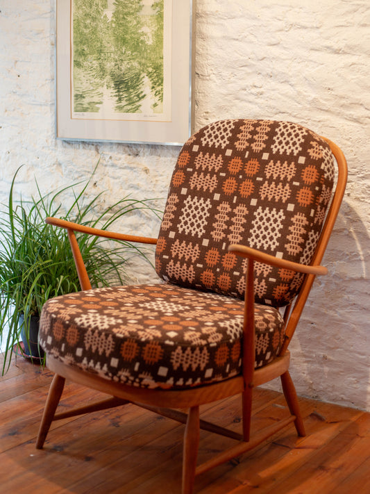 Ercol 335 Armchair - Welsh Tapestry cushion covers 