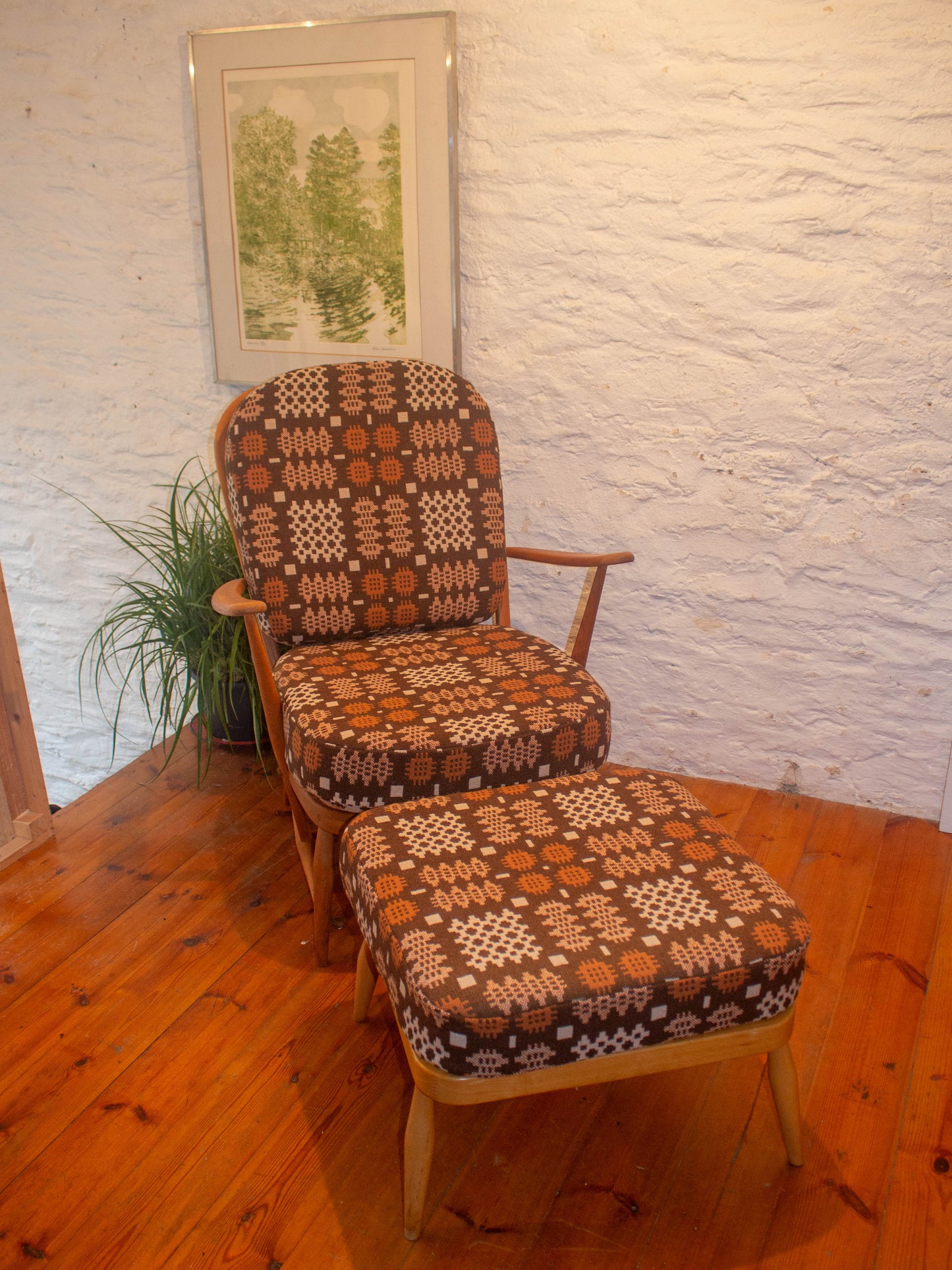 Ercol Windsor 205 Footstool - Fully Restored - Welsh Tapestry - Choice of Fabrics