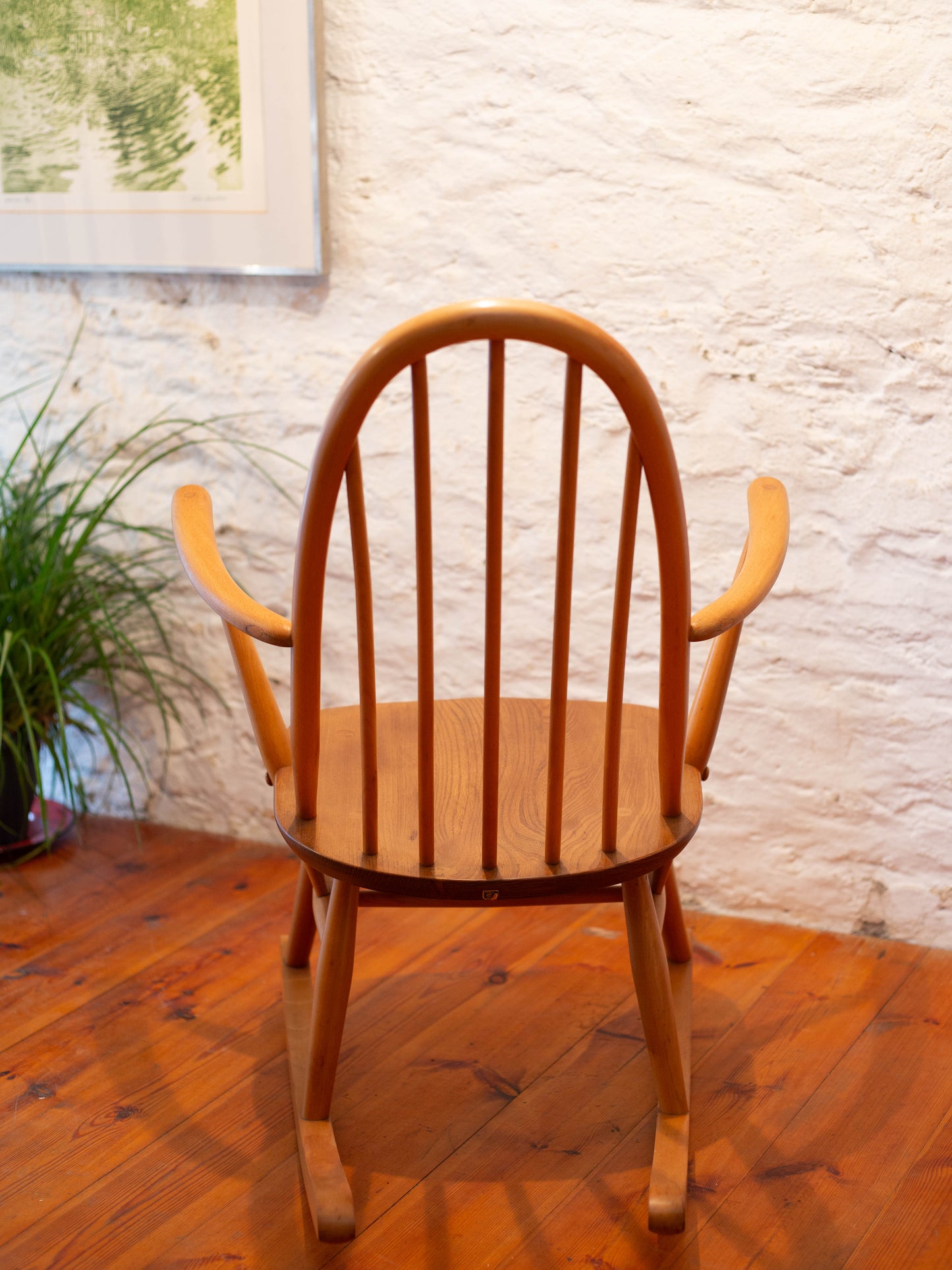 Ercol Quaker 428 Rocking Chair - Fully Restored - Hot Pink Cushion