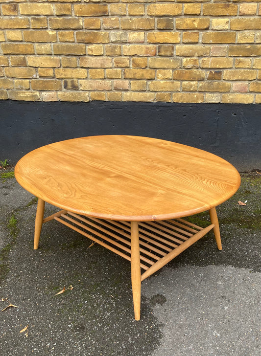 Ercol 454 Windsor Coffee Table with Magazine rack - Fully Restored - Oval