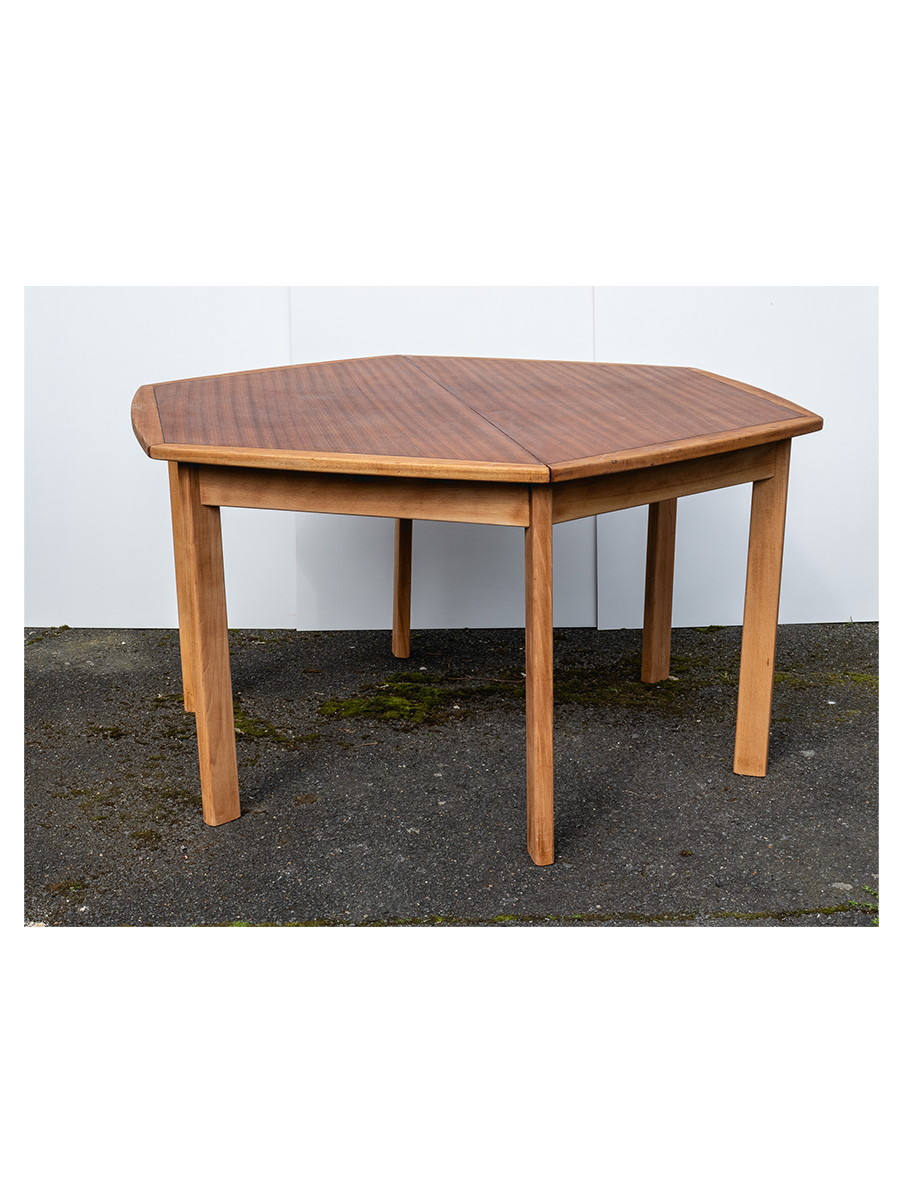 Midcentury 1970's Teak Extending Dining Table - Hexagonal