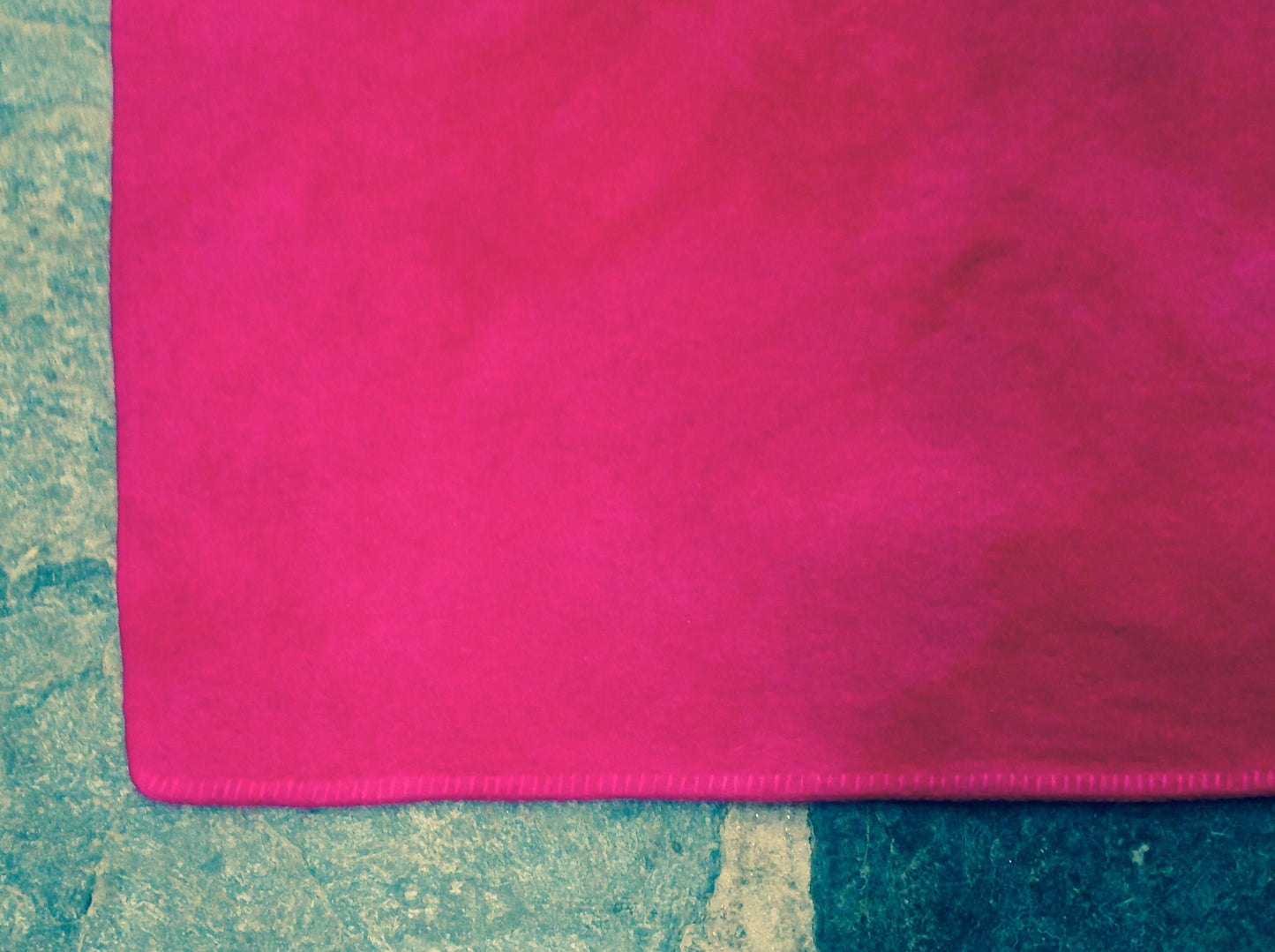 Vintage Hand Dyed Wool Blanket - Hot Pink