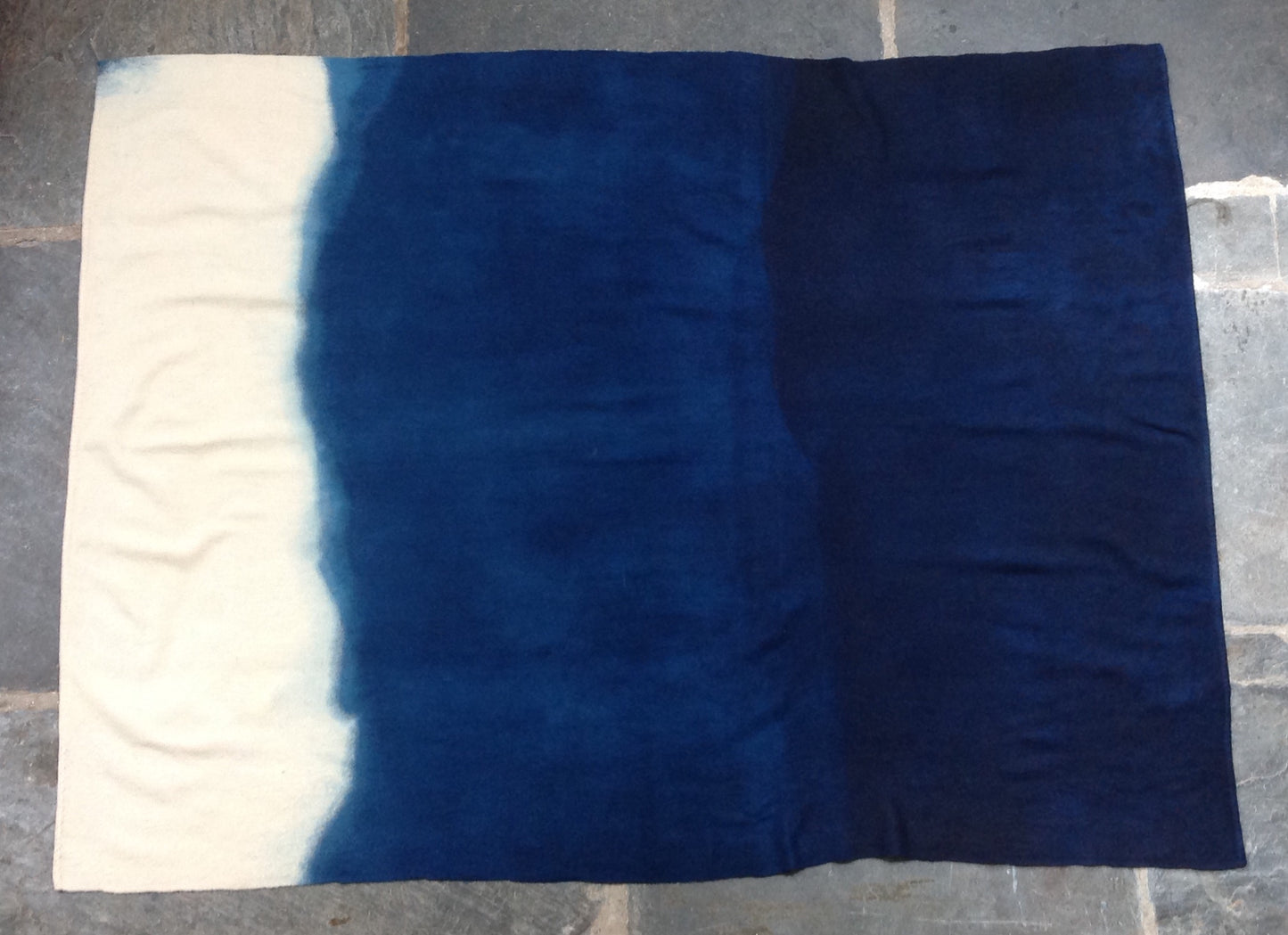 Indigo Ombré Wool Blanket