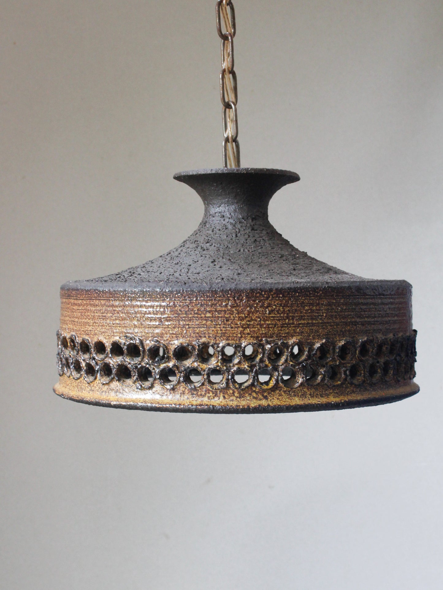 Danish Ceramic Studio Pottery Stoneware Ceiling Light