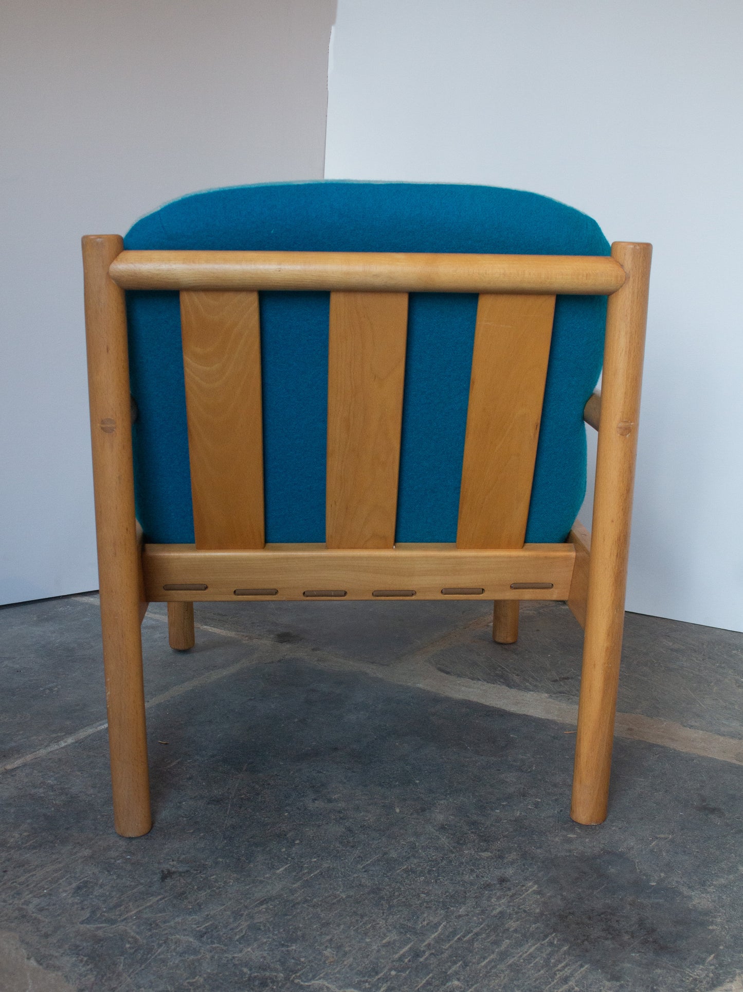 Ercol Modular 749 Lounge Chair - Hand Painted Art Piece - Turquoise