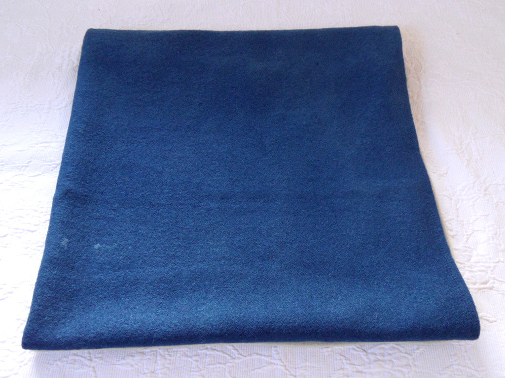 Small Dip Dyed Indigo Blue and White Woolen Blanket